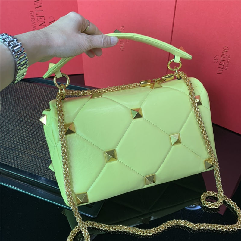 Valentino GARAVANI ROMAN STUD NAPPA CHAIN BAG Yellow High