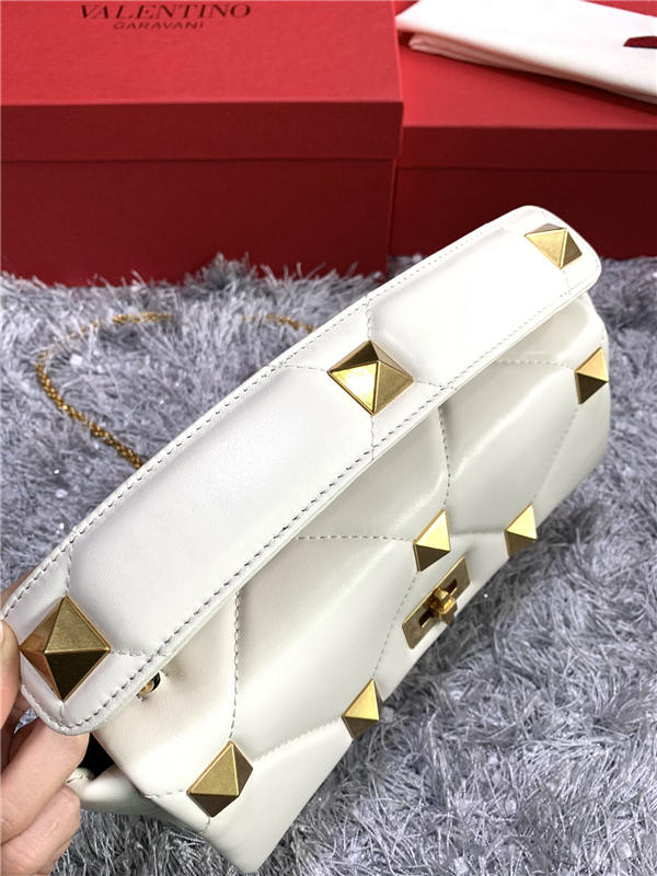 Valentino GARAVANI ROMAN STUD NAPPA CHAIN BAG White High