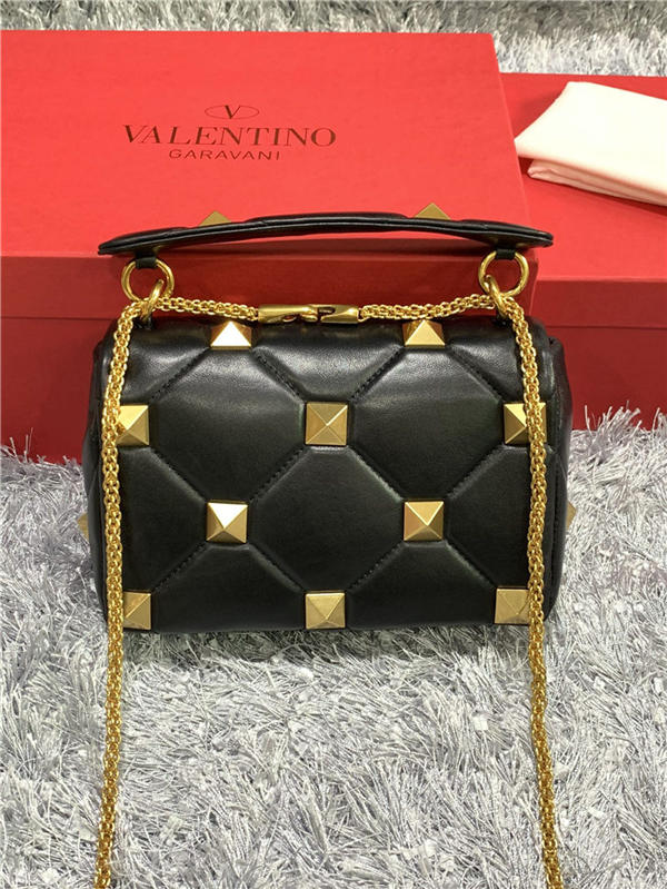 Valentino GARAVANI Small ROMAN STUD NAPPA CHAIN BAG Black High