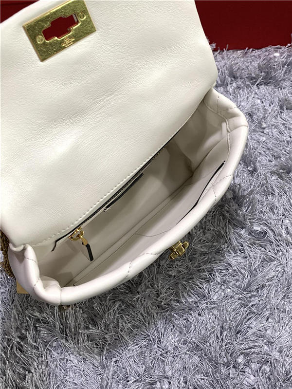 Valentino GARAVANI Small ROMAN STUD NAPPA CHAIN BAG White High