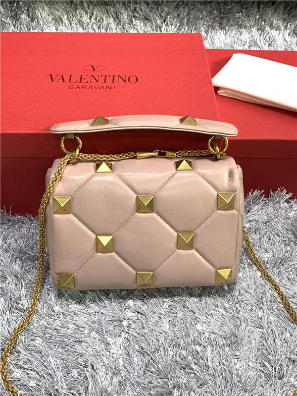 Valentino GARAVANI Small ROMAN STUD NAPPA CHAIN BAG Rose Cannelle High