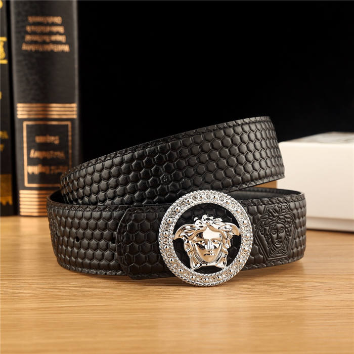 Versace Medusa Round Buckle Leather Belt 38mm High