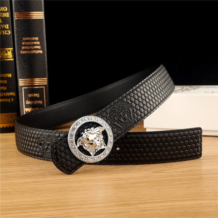 Versace Medusa Round Buckle Leather Belt 38mm High