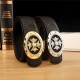 Versace Medusa Round Buckle Leather Belt 38mm High