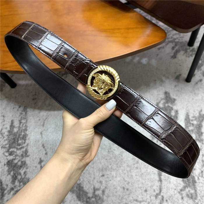 Versace Round buckle belt Crocodile 38mm High