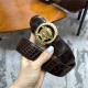 Versace Round buckle belt Crocodile 38mm High