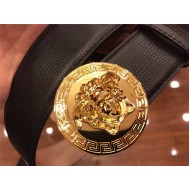 Versace Medusa Round Buckle Leather Belt 38mm High