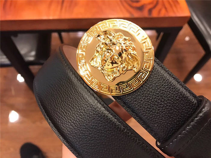 Versace Medusa Round Buckle Leather Belt 38mm High