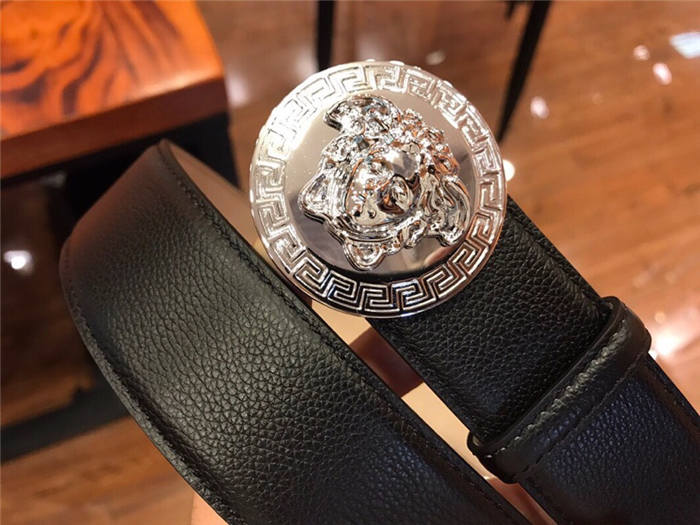 Versace Medusa Round Buckle Leather Belt 38mm High