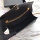 Envelope Small Quilted Textured-leather Shoulder Bag Black-Gold High