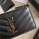 MONOGRAM FRAGMENTS ZIPPERED CARD CASE IN GRAIN DE POUDRE EMBOSSED LEATHER High