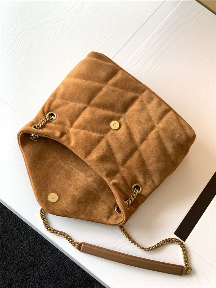 LOULOU PUFFER SMALL BAG IN QUILTED Suede High