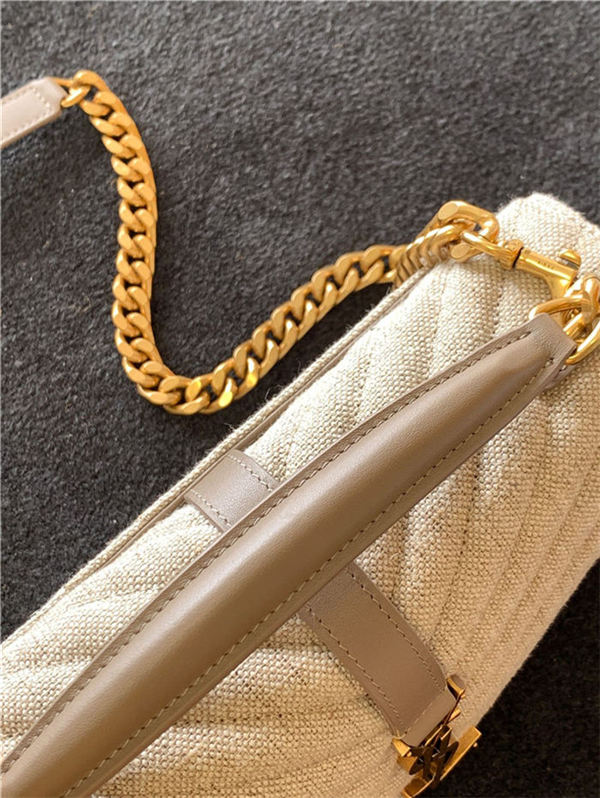 COLLEGE MEDIUM CHAIN BAG IN QUILTED CANVAS High