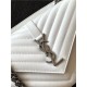 COLLEGE MEDIUM CHAIN BAG IN QUILTED LEATHER White-Silver High