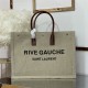 RIVE GAUCHE TOTE BAG IN LINEN AND LEATHER High