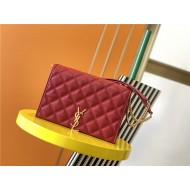 BECKY MINI CHAIN BAG IN CARRÉ-QUILTED LAMBSKIN Red High