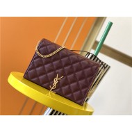 BECKY MINI CHAIN BAG IN CARRÉ-QUILTED LAMBSKIN Burgundy High