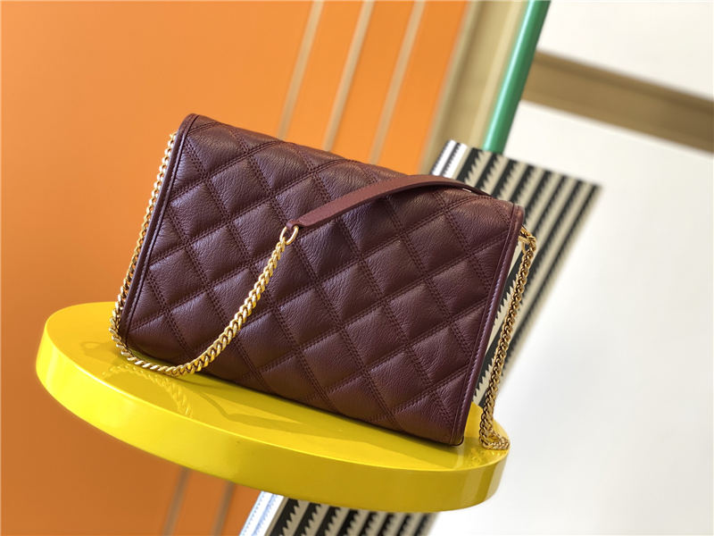 BECKY MINI CHAIN BAG IN CARRÉ-QUILTED LAMBSKIN Burgundy High