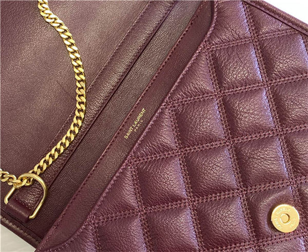 BECKY MINI CHAIN BAG IN CARRÉ-QUILTED LAMBSKIN Burgundy High