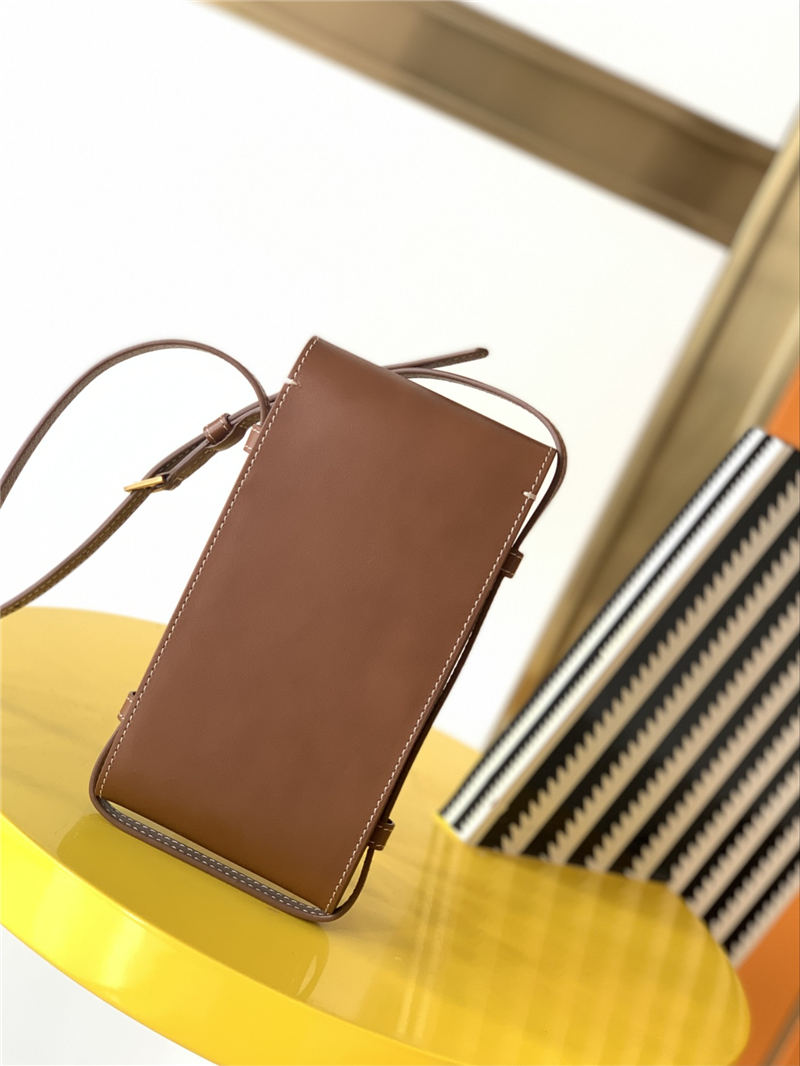 TUC PHONE POUCH WITH STRAP IN SUPPLE CALFSKIN High