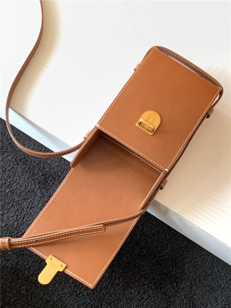 TUC PHONE POUCH WITH STRAP IN SUPPLE CALFSKIN High