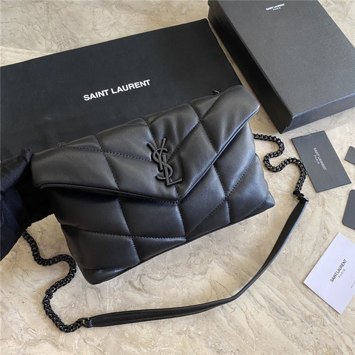 LOULOU PUFFER MINI BAG IN QUILTED LAMBSKIN Black High