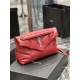 LOULOU PUFFER SMALL BAG IN QUILTED LAMBSKIN Silver-Tone Red High