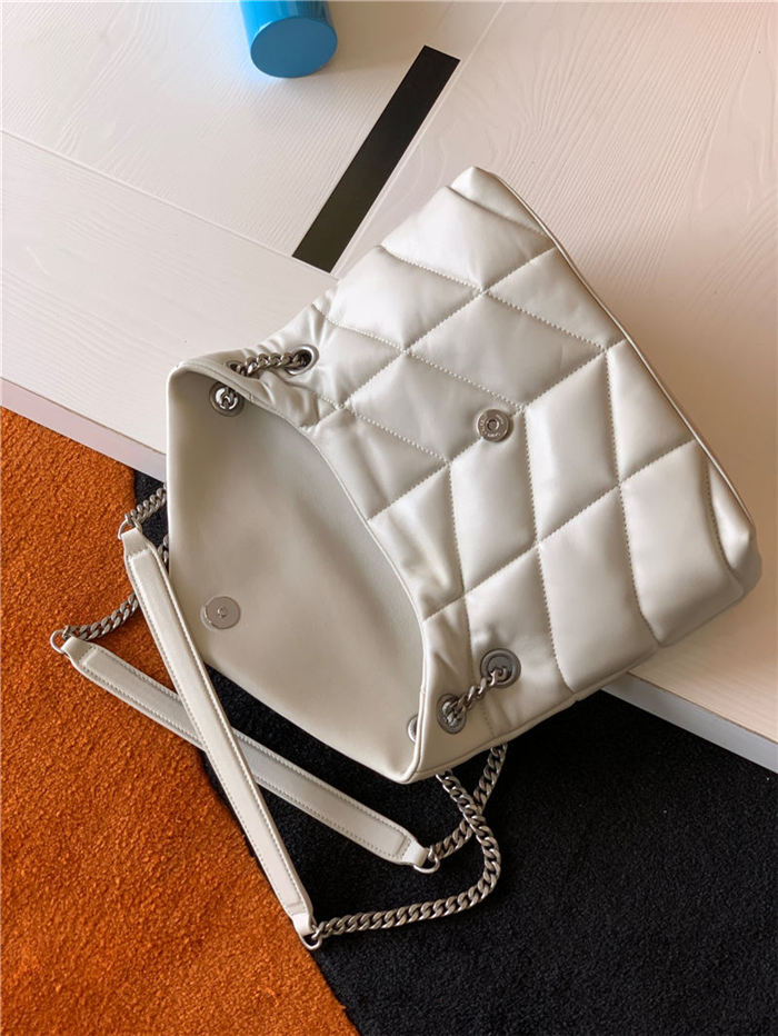 LOULOU PUFFER SMALL BAG IN QUILTED LAMBSKIN Silver-Tone High