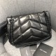 LOULOU PUFFER SMALL BAG IN QUILTED LAMBSKIN Black High