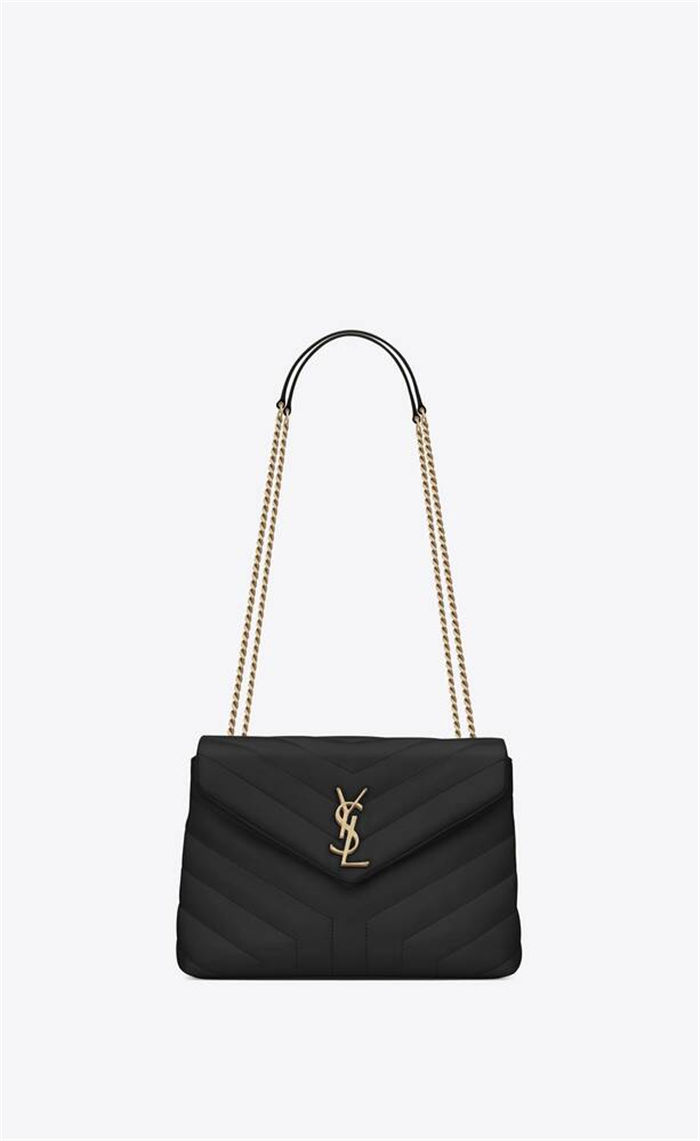 LOULOU SMALL IN MATELASSÉ “Y” LEATHER Gold-Tone Black High