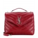 LOULOU SMALL IN MATELASSÉ “Y” LEATHER Silver-Tone Rouge Legion High