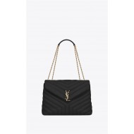 LOULOU MEDIUM IN MATELASSÉ “Y” LEATHER Gold-Tone Black High