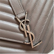 COLLEGE MEDIUM CHAIN BAG IN QUILTED LEATHER Taupe High