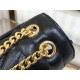 ENVELOPE MEDIUM BAG IN MIX MATELASSÉ GRAIN DE POUDRE EMBOSSED LEATHER Black-Gold High