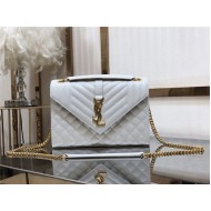 ENVELOPE MEDIUM BAG IN MIX MATELASSÉ GRAIN DE POUDRE EMBOSSED LEATHER White-Gold High