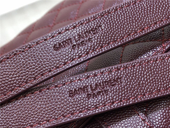 ENVELOPE MEDIUM BAG IN MIX MATELASSÉ GRAIN DE POUDRE EMBOSSED LEATHER Burgundy-Gold High