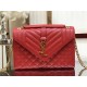 ENVELOPE MEDIUM BAG IN MIX MATELASSÉ GRAIN DE POUDRE EMBOSSED LEATHER Red-Gold High