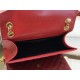 ENVELOPE MEDIUM BAG IN MIX MATELASSÉ GRAIN DE POUDRE EMBOSSED LEATHER Red-Gold High