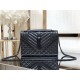 ENVELOPE MEDIUM BAG IN MIX MATELASSÉ GRAIN DE POUDRE EMBOSSED LEATHER Black-Black High