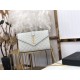 ENVELOPE SMALL BAG IN MIX MATELASSÉ GRAIN DE POUDRE EMBOSSED LEATHER White-Gold High