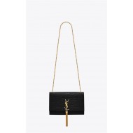 KATE MEDIUM WITH TASSEL IN CROCODILE-EMBOSSED SHINY LEATHER High