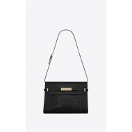 MANHATTAN SHOULDER BAG IN CROCODILE-EMBOSSED SHINY LEATHER High