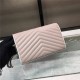 MONOGRAM CHAIN WALLET IN GRAIN DE POUDRE EMBOSSED LEATHER Pink/White High