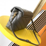 LOULOU TOY BAG IN Y-QUILTED LEATHER Grey High