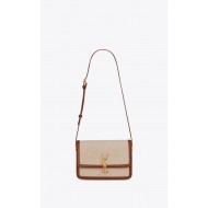 SOLFERINO MEDIUM SATCHEL IN COTTON CANVAS AND LEATHER High