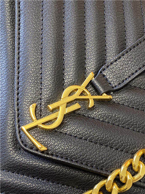 COLLEGE LARGE CHAIN BAG IN QUILTED LEATHER Anti-Gold mid