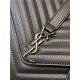 COLLEGE LARGE CHAIN BAG IN QUILTED LEATHER Black mid