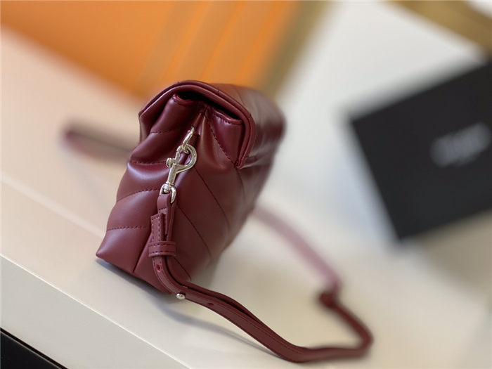 LOULOU TOY BAG IN MATELASSÉ "Y" LEATHER Wine mid