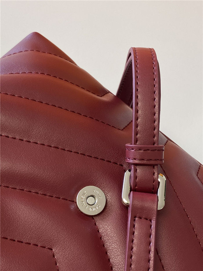 LOULOU TOY BAG IN MATELASSÉ "Y" LEATHER Wine mid