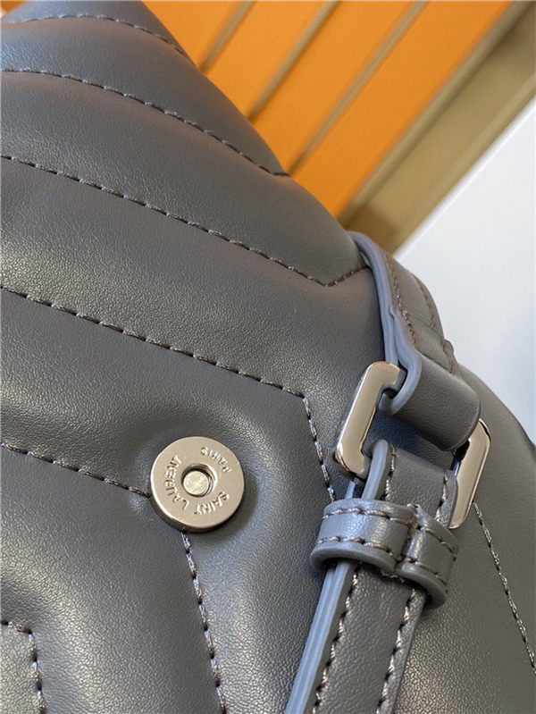 LOULOU TOY BAG IN MATELASSÉ "Y" LEATHER Grey mid